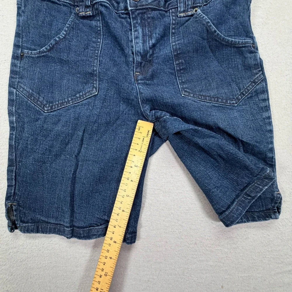 Liz‎ Claiborne Denim Shorts Womens 6 Good Dark Wash Stretch Patch Pockets Casual